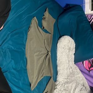 Olive green crop top